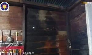 NYARIS Kondisi dapur rumah milik H Tenni di Desa Tanjung Harapan Kecamatan Sebatik Timur nyaris terbakar pada Senin malam