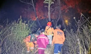 PEMADAMAN Personel gabungan dari BPBD Nunukan