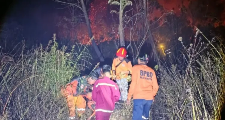 PEMADAMAN Personel gabungan dari BPBD Nunukan