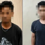 TERTANGKAP Dua pelaku penyalahgunaan narkotika golongan satu jenis sabu