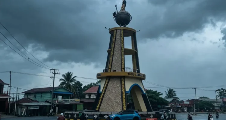 AWAN HUJAN Awan menggumpal di atas Tugu Lemlai SuriTanjung Selor