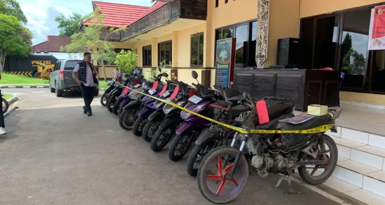 CURANMOR Potret belasan barang bukti curanmor yang berhasil diungkap Polres Malinau