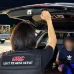 DIAMANKAN AM diamankan Tim URC Unit Resmob Subdit III Jatanras Ditreskrimum Polda Kaltara terkait dugaan pencurian buah kelapa sawit