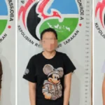 DIAMANKAN Tiga orang yang berhasil diamankan polisi terkait dugaan peredaran narkotika jenis etomidate di Kota Tarakan