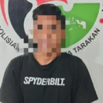 DITANGKAP Setelah berhasil melarikan diri pelaku peredaran narkotika berinisial A akhirnya diamankan Satresnarkoba Polres Tarakan