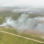 FOTO UDARA Kepulan asap pekat dan lahan yang terbakar di wilayah Bulungan