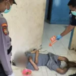 OLAH TKP Personel Polsek Nunukan saat melakukan pengecekan lokasi penemuan jenazah Jalan Pattimur